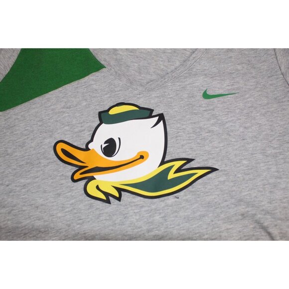 Oregon Ducks Graphic Nike Tee Women's L Gray Green Licensed Apparel Football - Picture 7 of 10